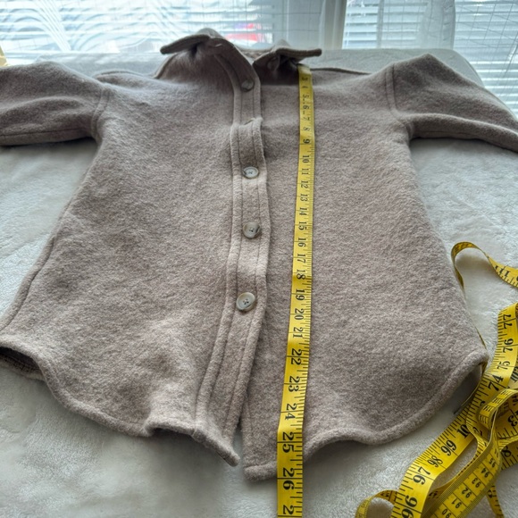 Aritzia Babaton Pelli Merino Wool Oversized Shacket Shirt Jacket Heather Camel - Picture 8 of 8